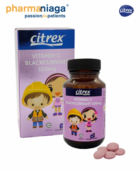 Citrex <br/> Vitamin C <b>Blackcurrant <br/>100mg 90's (05/2023)</b>