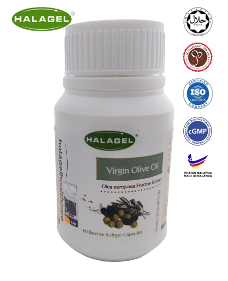 Halagel <br/> <b>Virgin Olive Oil (03/2023)<br/> </b> 500mg 60pcs Bovine Softgels