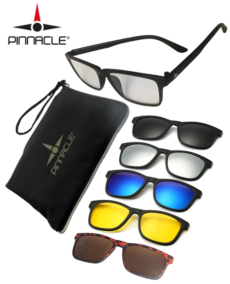 Pinnacle <br/> Interchangeable Polarized <br/>5 in 1 Sunglasses <b>Bronze</b>